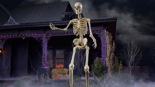 The viral, larger-than-life skeleton is back in stock, just in time for spooky season