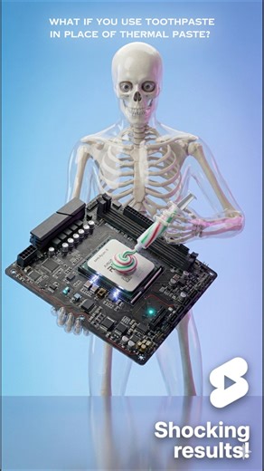 Using toothpaste as a thermal paste. 😭 #gaming #aiskeleton #pcbuild #pcmasterrace #pc #pcmr #viral