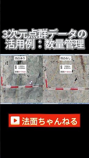 3次元点群データ活用例 数量管理 #3次元点群データ #法面工事 #ICT法面工 #DX #建設 #デジタルツイン #法面 #女性技術者