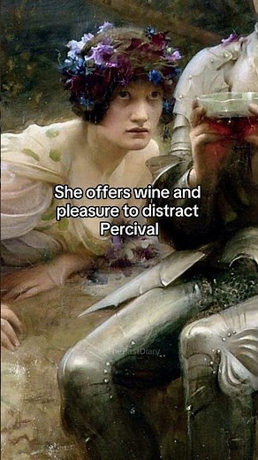 The Temptation of Sir Percival by Arthur Hacker #paintinganalysis #artanalysis #arthistory #medieval