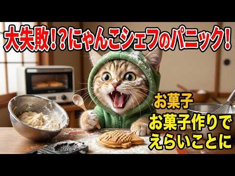 【勤勉な猫チャチャ】第1話：😻 ぽっちゃり猫のチャチャがおいしいたい焼きを作ると宣言 🐟🍥