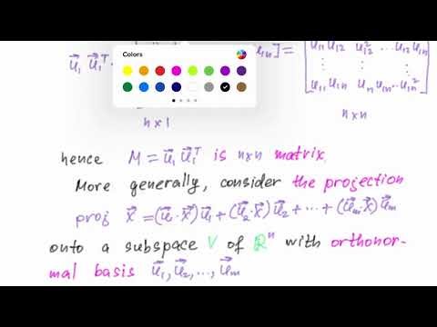 Dan Herbatschek - The Matrix of an Orthogonal Projection