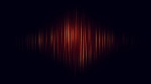 Visualization of the audio spectrum on a dark background. 4k video