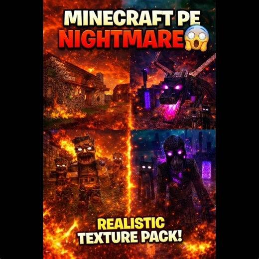 Minecraft PE Realistic Texture Pack = NIGHTMARE 😱 #minecraft