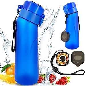 Air Water Bottle with Flavor Pods, 750ML Scent Water Cup with Flavor Pods Box，0% Sugar Fragrance Water Bottle Suitable for Outdoor Sports (Blue+1pods)