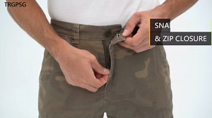 TRGPSG Men's Cargo Shorts with 6 Pockets Causal Camo Cotton Work Shorts(No Belt),Armygreen Camo 38