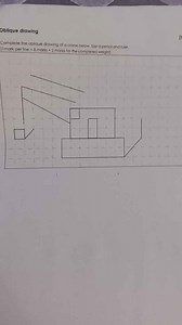 Complete the oblique drawing of a crane below. Use a pencil and... | Filo