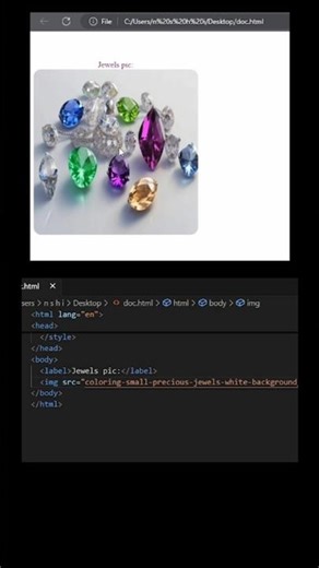 add image in html and css #html #css #coding #viral #fyp