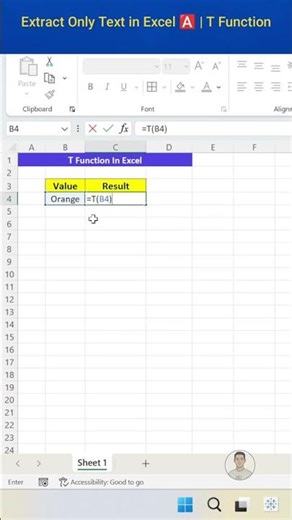 Return Only Text in Excel Cells 🅰️ | Smart Use of T Function