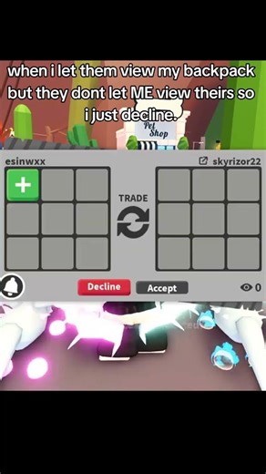 When I let them view my backpack #roblox #adoptme #robloxmemes