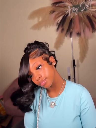 Gorgeous Quick Weave Updo for Prom Season