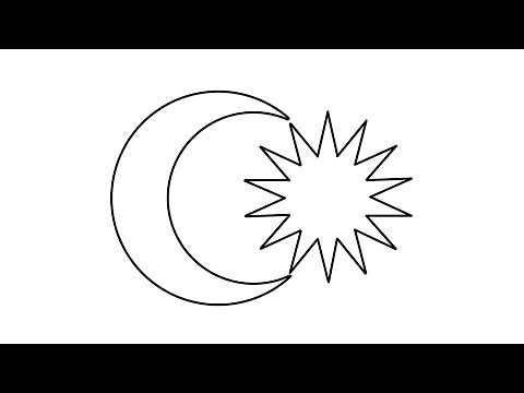 Cara melukis bulan dan bintang bendera Malaysia