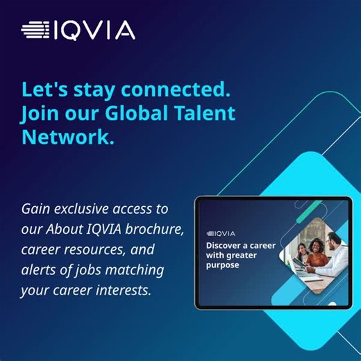 Want first pick on roles that match your career path? Join IQVIA’s Global Talent Network for alerts, resources and more: https://bit.ly/4moATEr #WeAreIQVIA | IQVIA