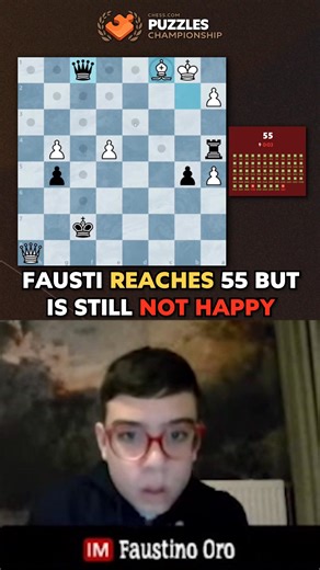 Fausti was devastated with 55 in Puzzle Rush 😭 | Chess.com