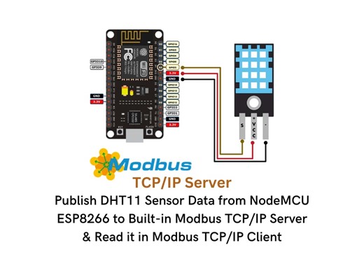 Publish DHT11 Sensor Data from NodeMCU to Modbus TCP Server