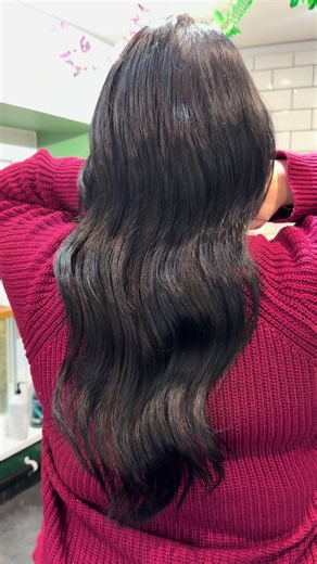 ✨ Mmm yummy ebony! Check out this black on black hair extension transformation! #hair #hairtok #haircolor #hairextension #fyp