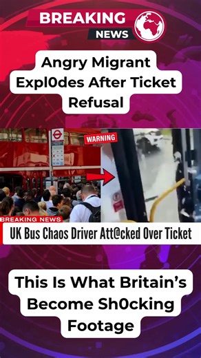 Angry Migrant Sm@shes Bus Window After Being Denied Child’s Ticket #Breakingnews #CaughtOnCamera #BritainToday #publicoutrage #uknews