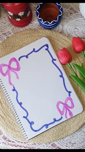 Cute Pink Bow Border Design 🎀 #Shorts #DIY #BorderDesign #Aesthetic #StudyNotes