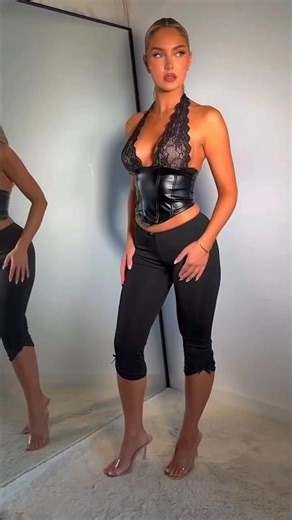 Dream Curve 🥀capri leggings & The 'Siren'Lace dress 🖤 #fashion #model #beauty #style #outfit #shorts