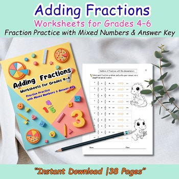 Adding Fractions Worksheets for Grades 4–6 | Fraction Practice with Answer key