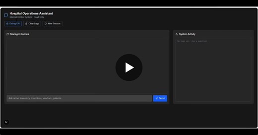 Hospital Operations Chatbot Demo: AI-Powered Answers | Ayush Tyagi posted on the topic | LinkedIn