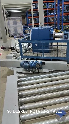 Heavy-Duty 2 Ton Pallet Conveyor with 90° Rotating Transfer | Industrial Automation by Merlin Tech.