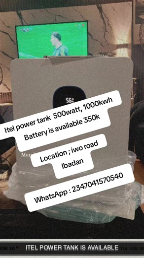 The itel 500W Solar Generator (IESS-05K10N/P) is a portable, 3-in-1, 1000Wh Lithium Iron Phosphate (LiFePO4) power station designed for reliable indoor/outdoor backup. It features a 500W pure sine wave inverter, 400W MPPT solar charging, and supports fast 2-hour dual charging (grid solar). It provides silent, emission-free power for lights, fans, laptops, and TV. #itelsolar #itelpowertank #itel #solarsystem #goVIRAL