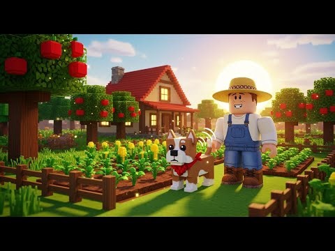 Roblox 3D Adventure: Farmer and His Brave Dog Save the Magical Garden!