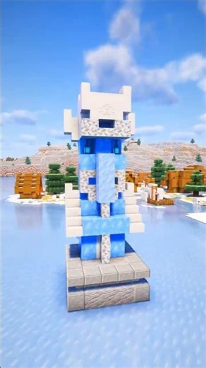Minecraft Detailed Ice Statue Decoration Tutorial 🧊💎 | Custom Winter Art!