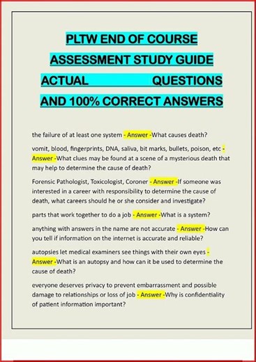 Pltw End Of Course Assessment Study Guide Actual Questions A video