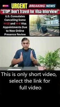 Major Update: US Embassies Postpone H1/H4 Visa Interviews to March | Don’t Fly | Check before travel