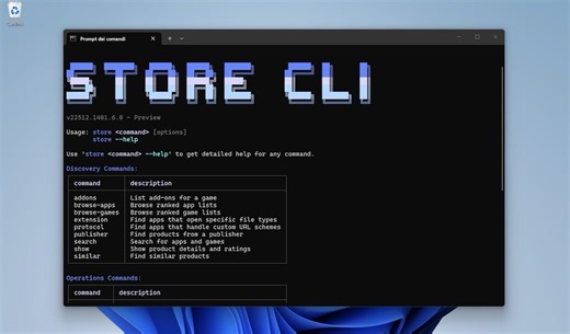 Ora potete gestire il Microsoft Store anche da riga di comando