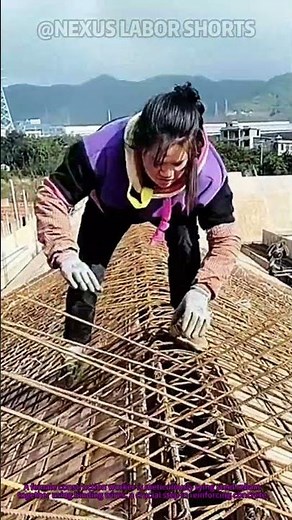Female Construction Worker Ties Rebar – The Backbone of Concrete Structures | Nexus Labor Shorts