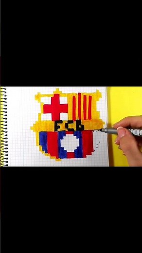 Como dibujar escudo FC Barcelona #pixelart #pixel