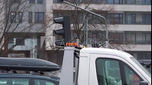 Flashing emergency light in 4k slow motion 60fps