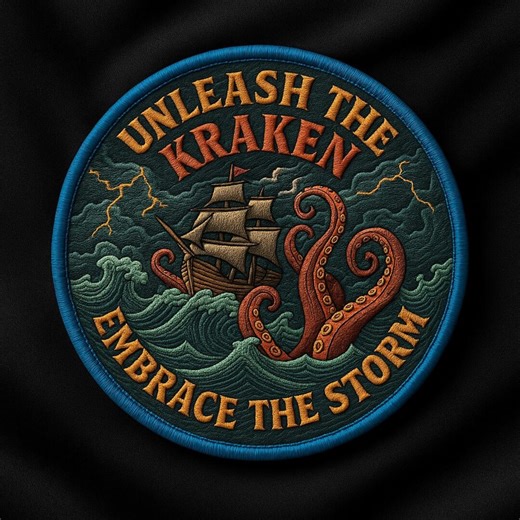 Davy Jones Pirate Patch | Fear the Kraken Patch/iron-on Patch/cryptids/sew-on Badge | Nautical Ocean Adventure Applique for Jackets & Bags - Etsy