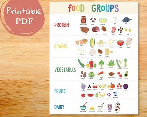 Educational Food Poster for Kids, Food Groups, Nutrition Facts for Children, Healthy Eating Habits - Etsy UK