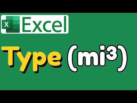How to Type Cubic Mile in Excel (mi³)