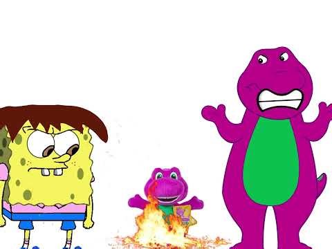 Me and Barney burning a Barney's World Plush