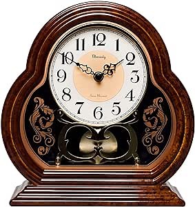 Retro Table Clock 10 Inches Silent Suitable for Living Room Arabic Numerals Easy to Read…