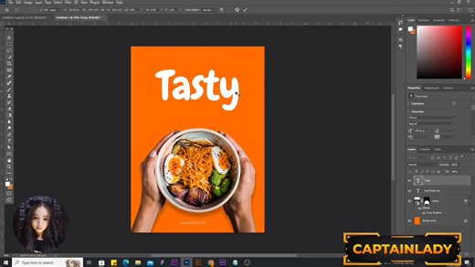 68K views · 1K reactions | Creating Food Poster in Photoshop  #justsomeideas #graphicdesign #photoshop | CaptainLady | Facebook