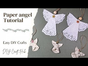 DIY Paper Angels Tutorial, Simple Easy Crafts For Children, Christmas Crafts, Step By Step Tutorial