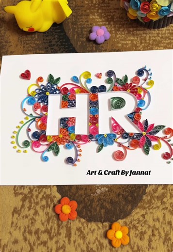 Beautiful Handmade Quilling Name Art Process