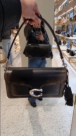 COACH LOVED LEATHER COLLECTION IN TABBY 20 & 26 - LOVE THE INCLUDED BAG CHARM 😍🦖🤎 #coachbags #short