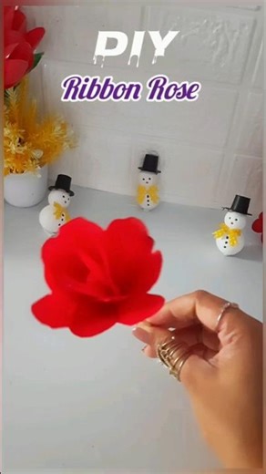DIY Ribbon Rose Vase #shorts#viralshorts #reuse #ribbonflower #handmade #craftideas #viral #trending