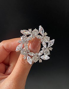 Crystal Flower Wreath Brooch, Silver Rhinestone Floral Pin, Bridal Brooch Jewelry, Wedding Accessories - Etsy