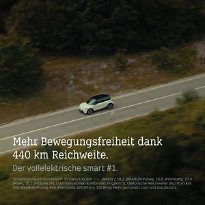 Der vollelektrische smart #1 steht für eine Probefahrt bereit. Erlebe sein Design, seine Geräumigkeit und sein Fahrgefühl. Stromverbrauch kombiniert in kWh/100 km: --- (NEFZ) / 18,2 (BRABUS/Pulse), 16,8 (Premium), 17,4 (Pro+), 18,1 (Pro) (WLTP); CO2-Emissionen kombiniert in g/km: 0; Elektrische Reichweite (WLTP) in km: 400 (BRABUS/Pulse), 440 (Premium), 420 (Pro+), 310 (Pro). Mehr auf smart.com und dat.de/co2. | smart | Facebook