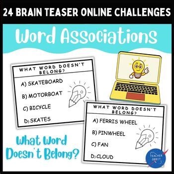 Word Puzzles | Brain Teaser Task Cards | Bell Ringers Enrichment Morning Work