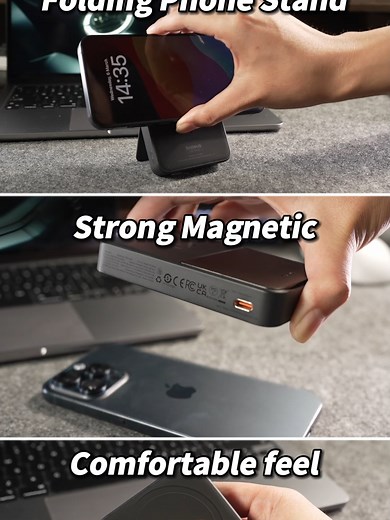Magnetic powerbank with phone stand? #baseus #magsafe #magnetic #powerbank