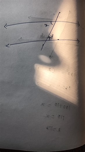 The image shows two parallel lines intersected by a transversal... | Filo